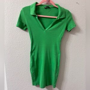Zara Vibrant Green bodycon Knit dress